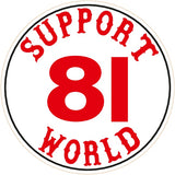 81 Support Aufkleber „SUPPORT 81 WORLD“ - REDANDWHITESTORE