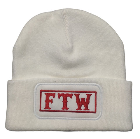 81 Support Wollmütze „FTW“ weiß/rot