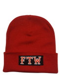 81 Support Wollmütze „FTW“ rot - REDANDWHITESTORE