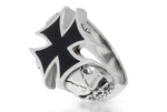 SILBER RING „EISERNES KREUZ TOTENKOPF“ seitlich