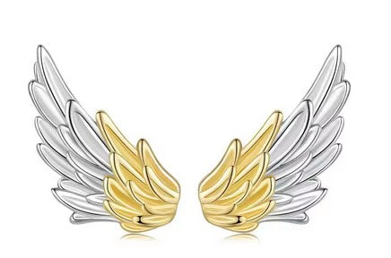 SILBER OHRSTECKER „FLÜGEL MIT GOLD“