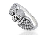 SILBER RING „TOTENKOPF MIT FLÜGEL“ - REDANDWHITESTORE