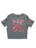 SUPPORT 81 LADY’S CROPPED SHIRT „BRM 81" - REDANDWHITESTORE