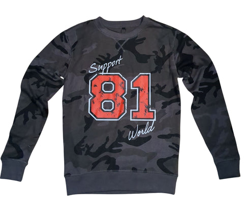 SWEATSHIRT „SUPPORT 81 WORLD" Camouflage
