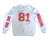 SWEATSHIRT „SUPPORT 81 WORLD" - REDANDWHITESTORE