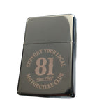 Support 81  Benzinfeuerzeug „MOTORCYCLECLUB-SINCE 1948“ - REDANDWHITESTORE