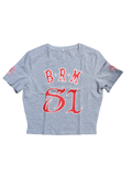 SUPPORT 81 LADY’S CROPPED SHIRT „BRM 81" - REDANDWHITESTORE