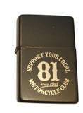 Support 81  Benzinfeuerzeug „MOTORCYCLECLUB-SINCE 1948“ - REDANDWHITESTORE