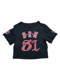SUPPORT 81 LADY’S CROPPED SHIRT „BRM 81" - REDANDWHITESTORE