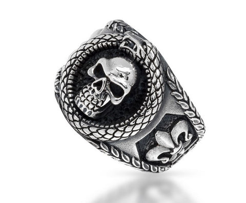 SILBER RING „TOTENKOPFSCHLANGE“ - REDANDWHITESTORE