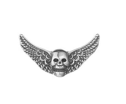 SILBER OHRSTECKER „TOTENKOPF MIT FLÜGEL“