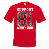 T-SHIRT „WORLDWIDE-SINCE 1948“ schwarz oder rot - REDANDWHITESTORE