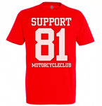 T-SHIRT „SUPPORT 81 MOTORCYCLECLUB F.E.A.R.“ - REDANDWHITESTORE