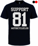 T-SHIRT „SUPPORT 81 MOTORCYCLECLUB F.E.A.R.“ - REDANDWHITESTORE