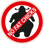 81 Support Aufkleber „NO FAT CHICKS“ - REDANDWHITESTORE