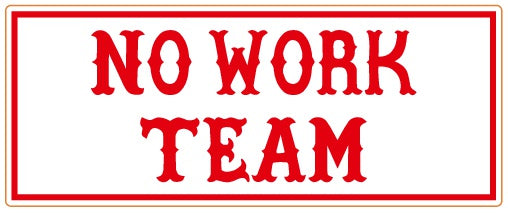 81 Support Aufkleber „NO WORK TEAM“ | REDANDWHITESTORE