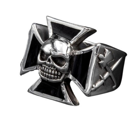 SILBER RING „EISERNES KREUZ TOTENKOPF“