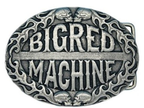 GÜRTELSCHNALLE aus Metall, versilbert „BIG RED MACHINE“ - REDANDWHITESTORE
