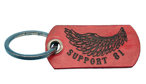 SUPPORT Schlüsselanhänger aus Leder „SUPPORT 81 FLÜGEL“ - REDANDWHITESTORE