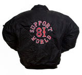 81 SUPPORT Bomberjacke „SUPPORT 81 WORLD" - REDANDWHITESTORE