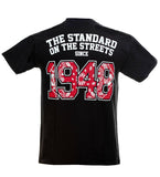 T-SHIRT „WORLDWIDE-SINCE 1948“ SCHWARZ - REDANDWHITESTORE