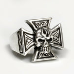 SILBER RING „EISERNES KREUZ TOTENKOPF“ - REDANDWHITESTORE
