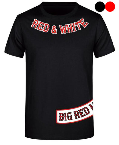 T-SHIRT „SIDEROCKER“ in SCHWARZ oder ROT - REDANDWHITESTORE