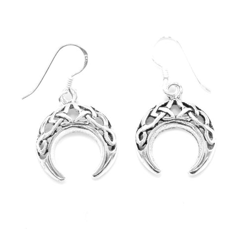 SILBER OHRRINGE "Ornamente-Mond"