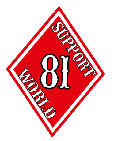 81 Support Aufkleber Raute „SUPPORT 81 WORLD“ - REDANDWHITESTORE