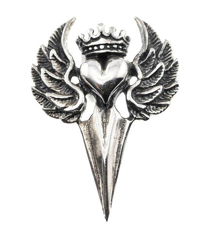 SILBER ANHÄNGER  „DOLCH-HERZ-FLÜGEL“ - REDANDWHITESTORE
