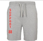 SHORTS „SUPPORT 81“ - REDANDWHITESTORE