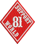81 Support Aufnäher „SUPPORT 81 WORLD - RAUTE“ - REDANDWHITESTORE
