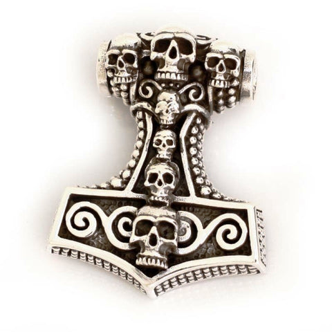 SILBER ANHÄNGER „THOR’S HAMMER TOTENKÖPFE“ - REDANDWHITESTORE