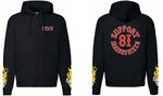 HOODIE FLAMES „SUPPORT 81 SAARBRUECKEN“ - REDANDWHITESTORE