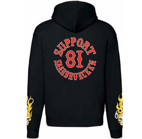 HOODIE FLAMES „SUPPORT 81 SAARBRUECKEN“ - REDANDWHITESTORE