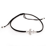 Stoffarmband mit 925 Sterling Silber "FLEUR-DE-LIS" - REDANDWHITESTORE