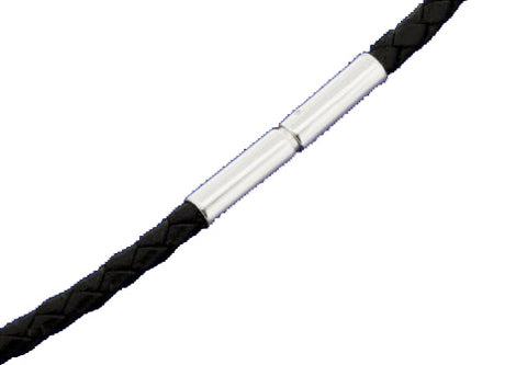 Flechtkordel aus Ziegenleder 5mm mit Steckverschluß - REDANDWHITESTORE