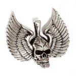 SILBER ANHÄNGER „GEFLÜGELTER TOTENKOPF“ - REDANDWHITESTORE